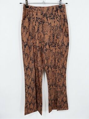 Princess Polly Brown Snake Print Flare Pants